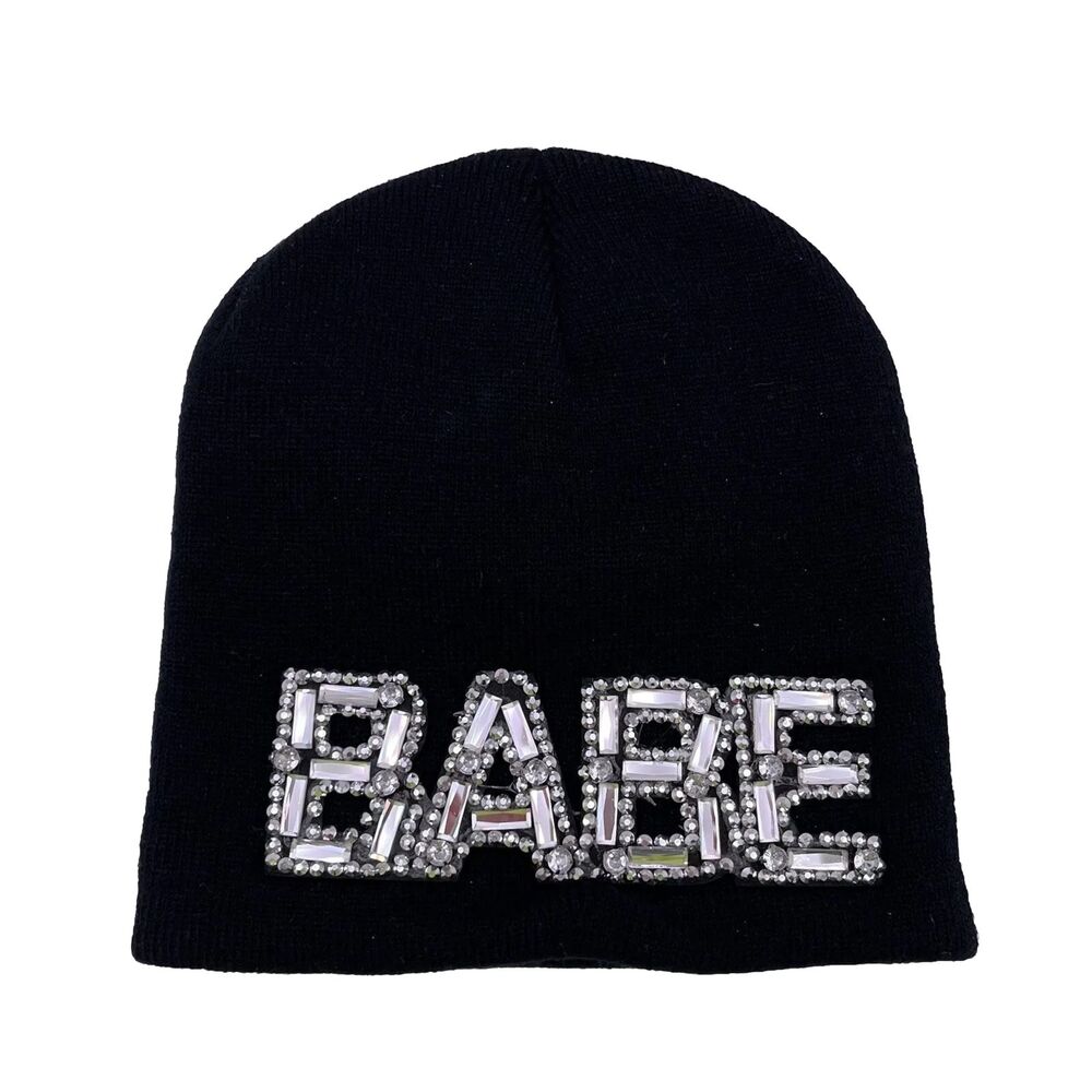 Marmalato “BABE” Bling Knit Beanie Hat Skull Cap Size O/S New